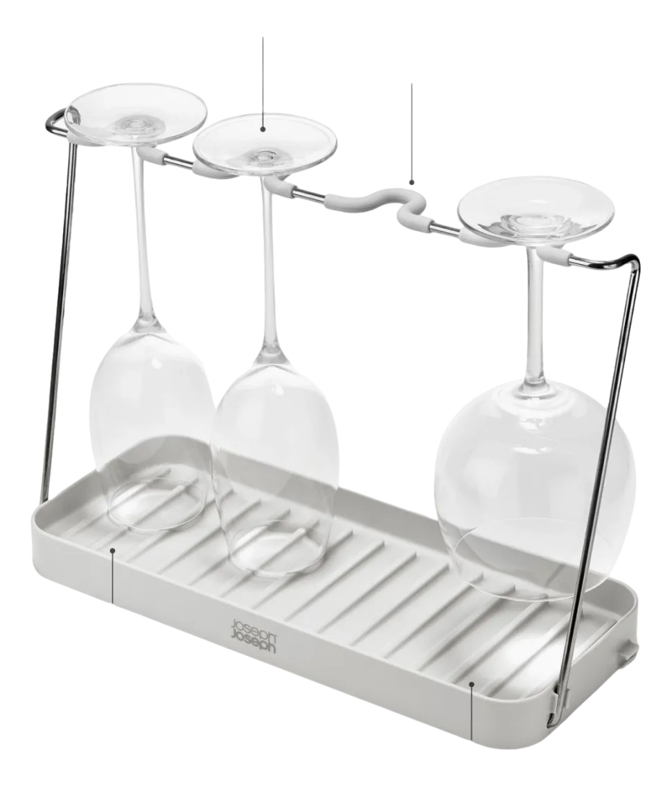 Afdruiprek Joseph Joseph DrySmart Wine Glass Drying Rack Light Stone