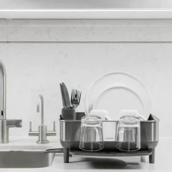Afdruiprek simplehuman Compact Met Stalen Frame Zilver