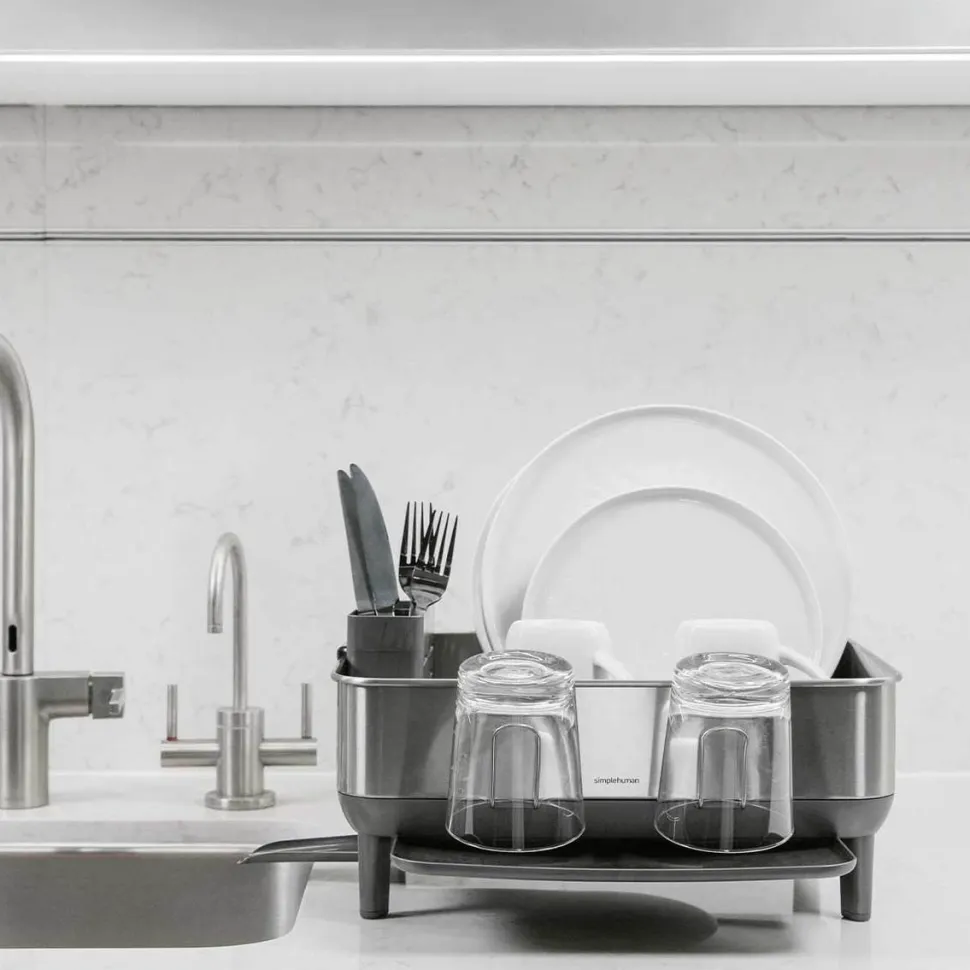 Afdruiprek simplehuman Compact Met Stalen Frame Zilver