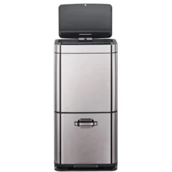 EKO Afvalbak Himalaya Sensor 35+25L Grijs Mat RVS Clearance