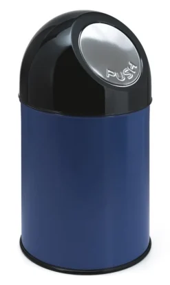 Huismerk Afvalbak Met Pushdeksel Blauw 30L Discount