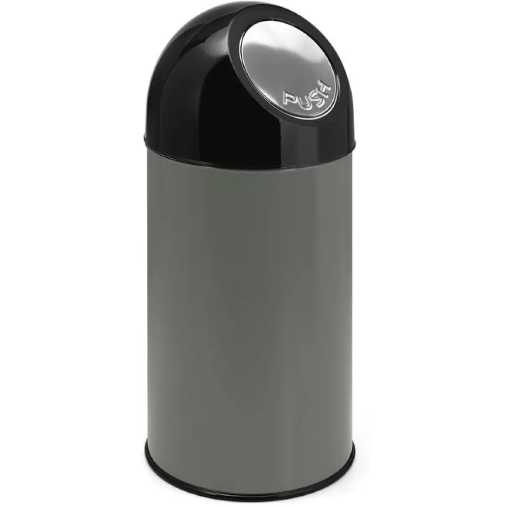 Huismerk Afvalbak Met Pushdeksel En Binnenemmer Metallic Zilver 40L Outlet