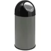 Afvalbak Met Pushdeksel Metallic Zilver 40L