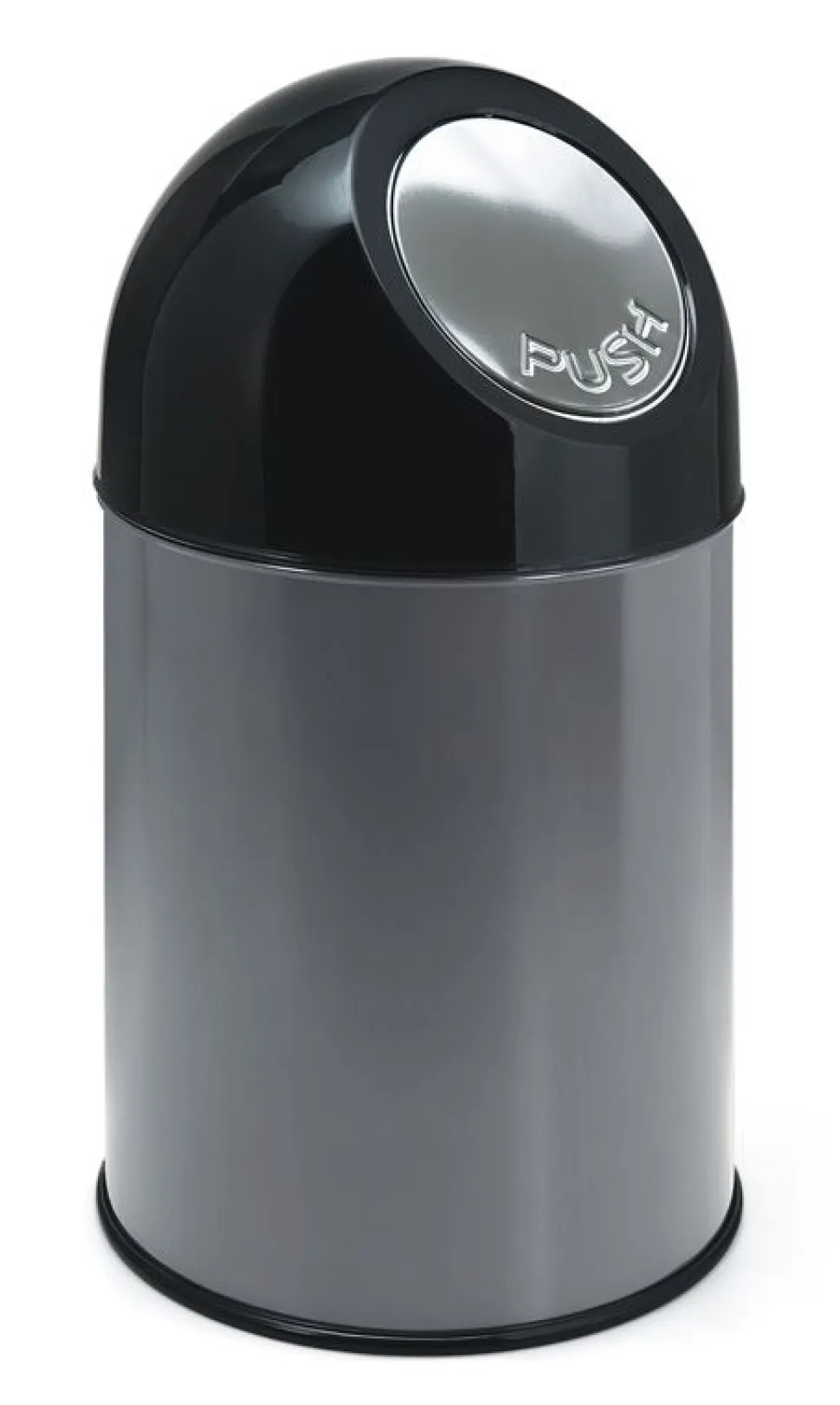 Afvalbak Met Pushdeksel Metallic Zilver 30L
