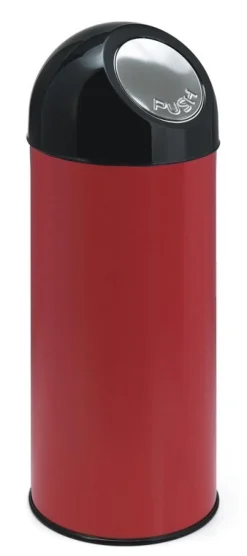 Afvalbak Met Pushdeksel Rood 55L