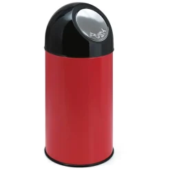 Huismerk Afvalbak Met Pushdeksel Rood 40L