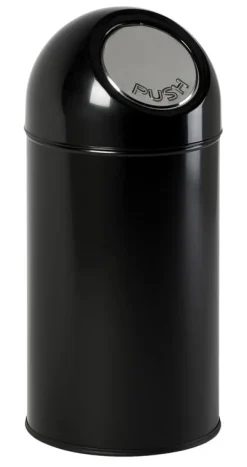 Afvalbak Met Pushdeksel Zwart 40L