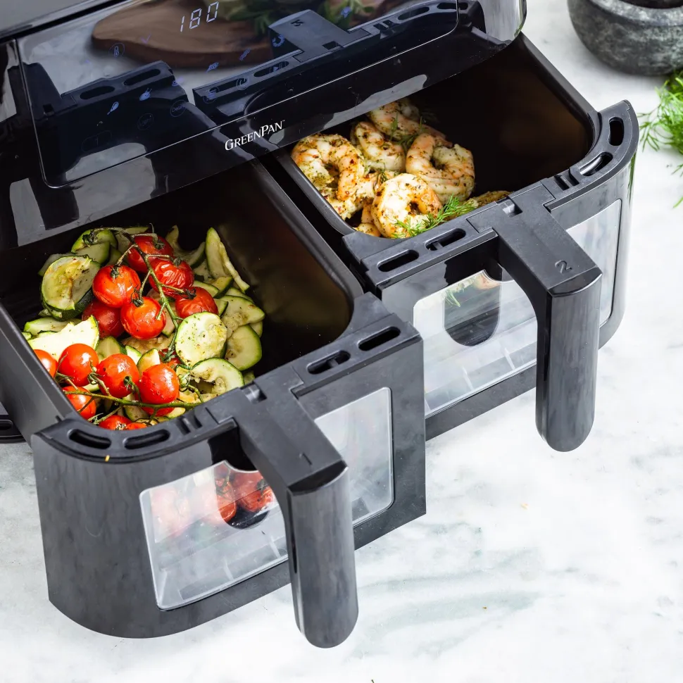 Airfryer Greenpan Bistro Dual XL 2 Basket Zwart