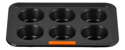 Le Creuset Bakvorm 6 Muffins 29 x 22 cm Zwart Outlet
