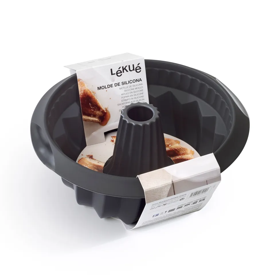 Bakvorm Lékué Savarin 22 cm Siliconen Black