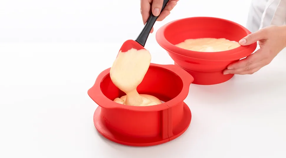 Bakvorm Lékué Springvorm Rond met Keramisch bord D 15 cm Red