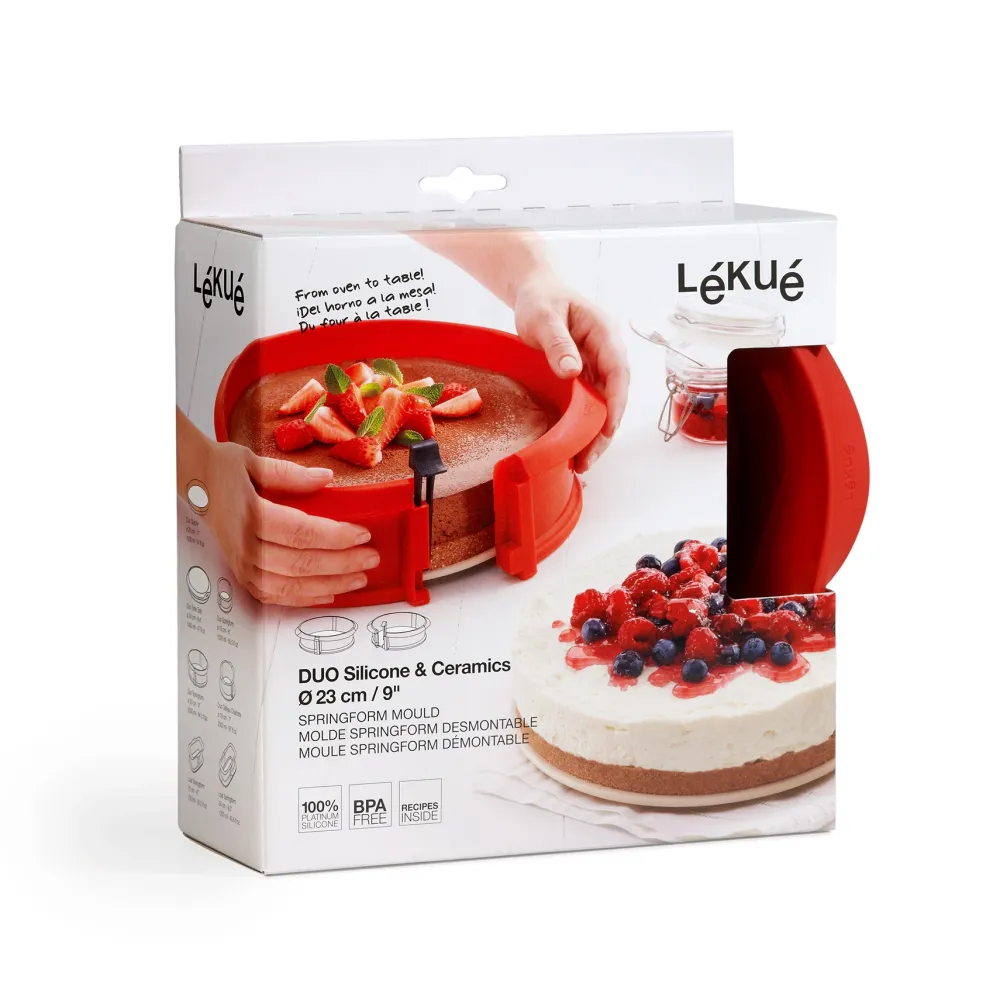 Lekue Bakvorm Lékué Springvorm Rond met Keramisch bord D Red Clearance