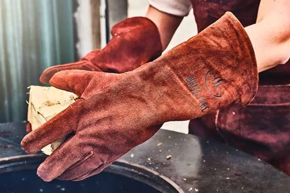 Barbecue Handschoenen White Fire Leder