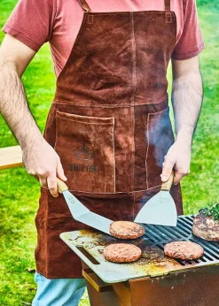 Barbecueschort White Fire Leder