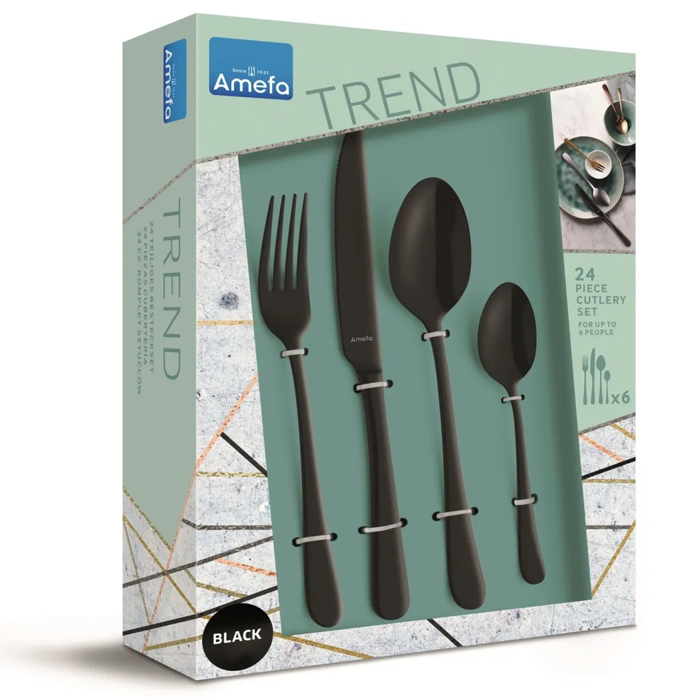 Amefa Bestekset Austin Black (24-delig) New