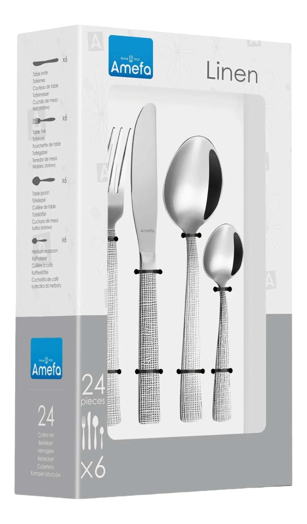 Amefa Bestekset Linen Zilver (24-delig) Best