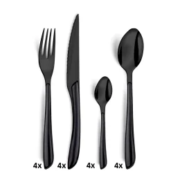 Amefa Bestekset Lumino Black / Black Handle (16-delig) Hot