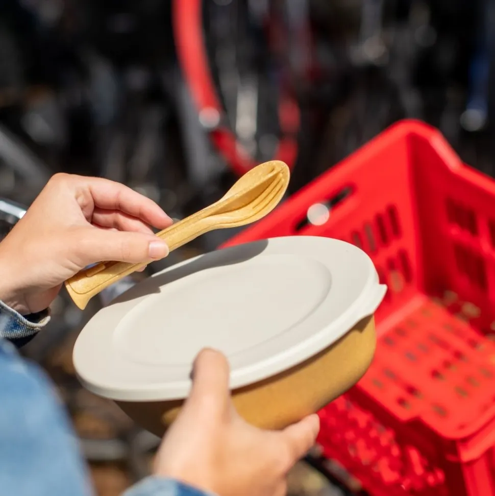 Bestekset Koziol Bio-Circulair Klikk Pocket Nature Wood (3-Delig)