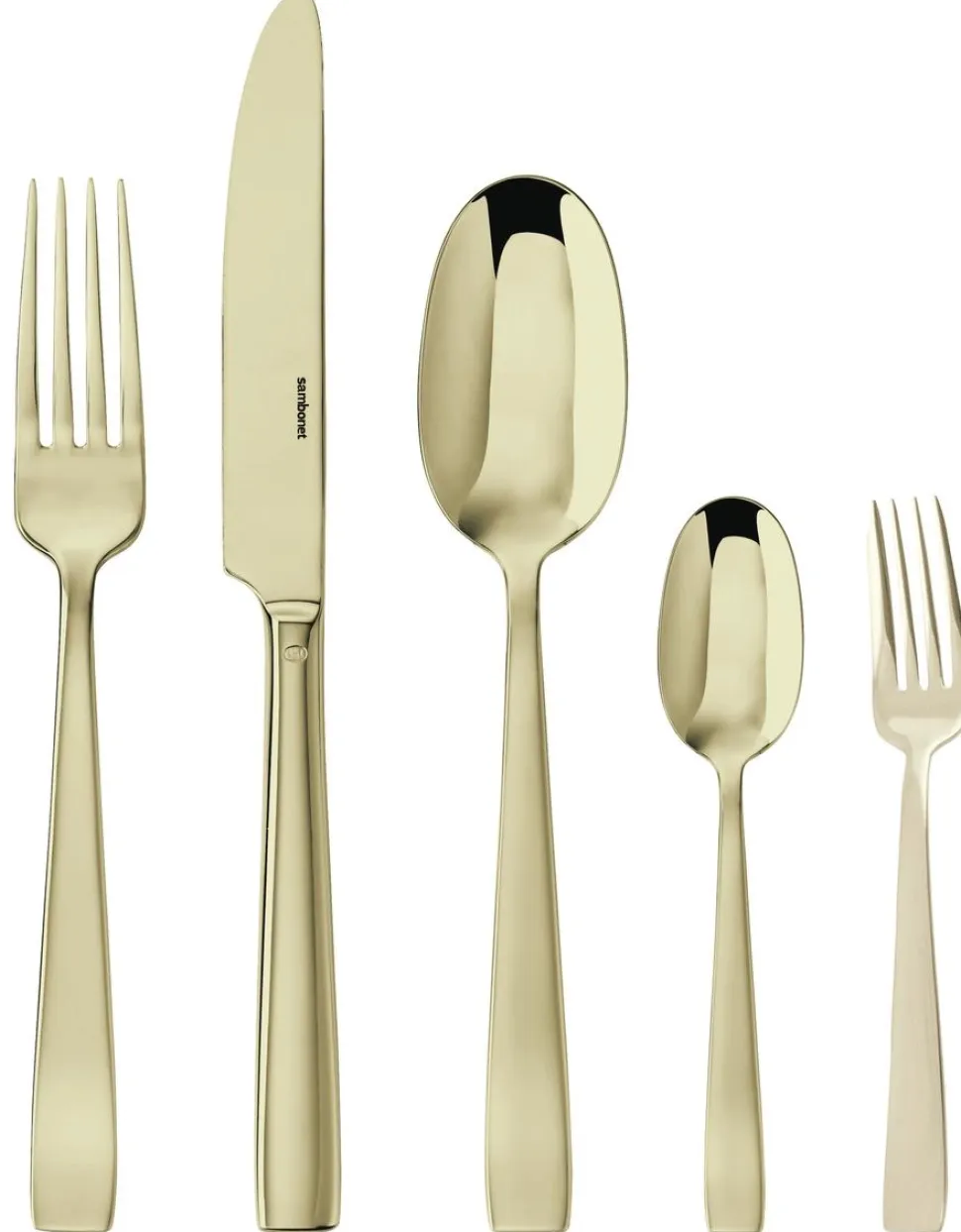Bestekset Sambonet Flat Mirror PVD Champagne (30-Delig)
