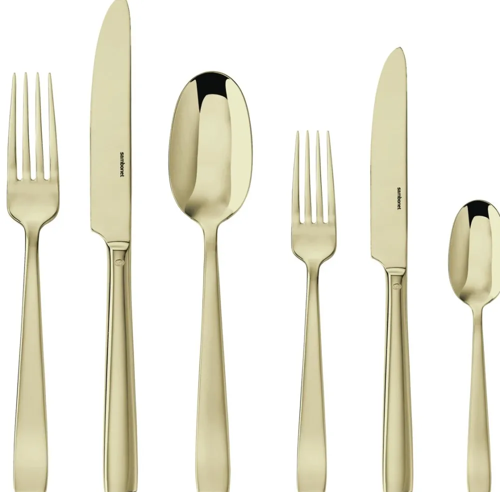 Sambonet Bestekset Flat PVD Champagne Clearance