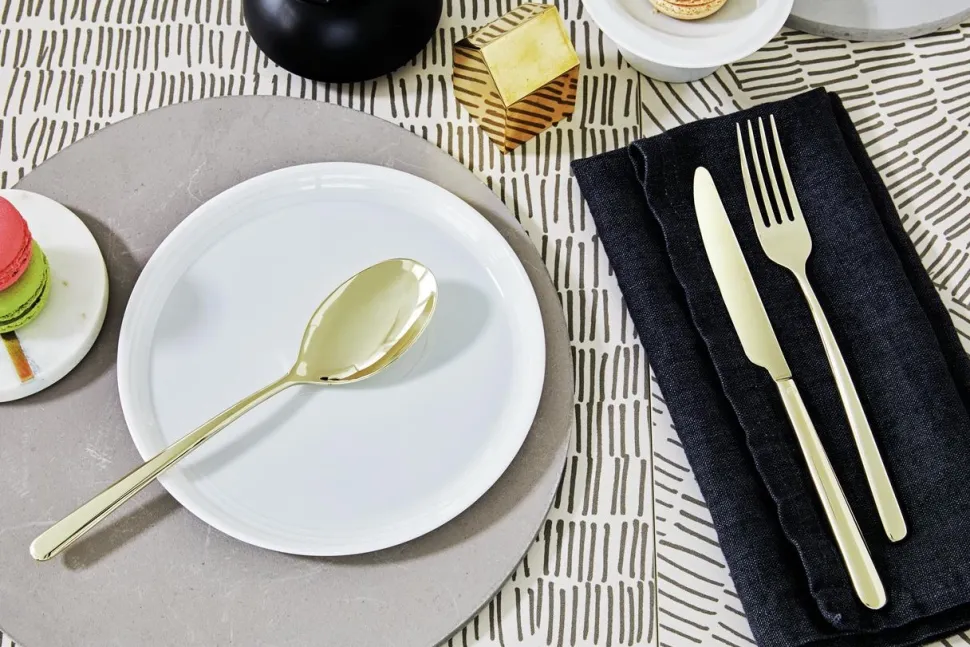 Bestekset Sambonet Linear Mirror PVD Champagne (30-Delig)