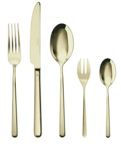 Bestekset Sambonet Linear Mirror PVD Champagne (30-Delig)