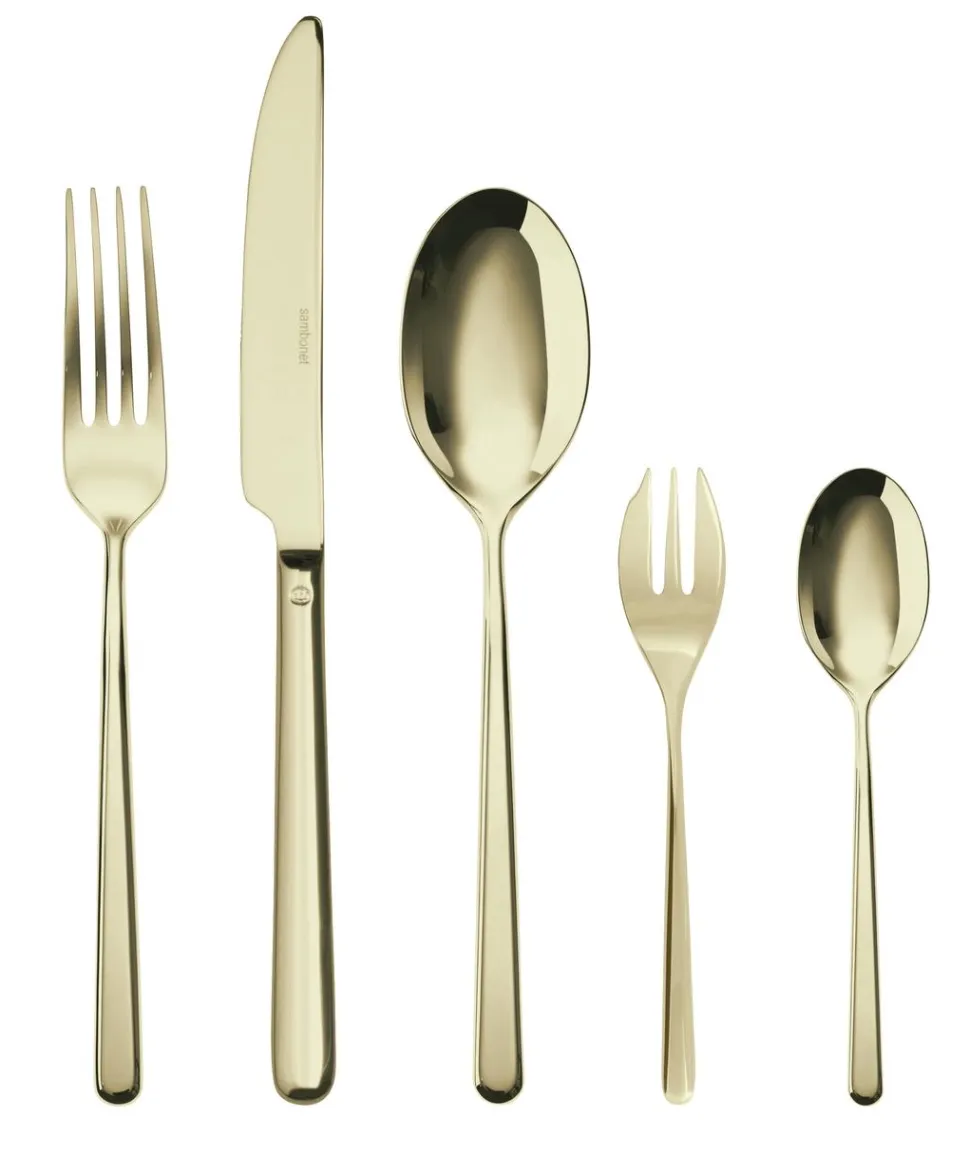 Bestekset Sambonet Linear Mirror PVD Champagne (30-Delig)