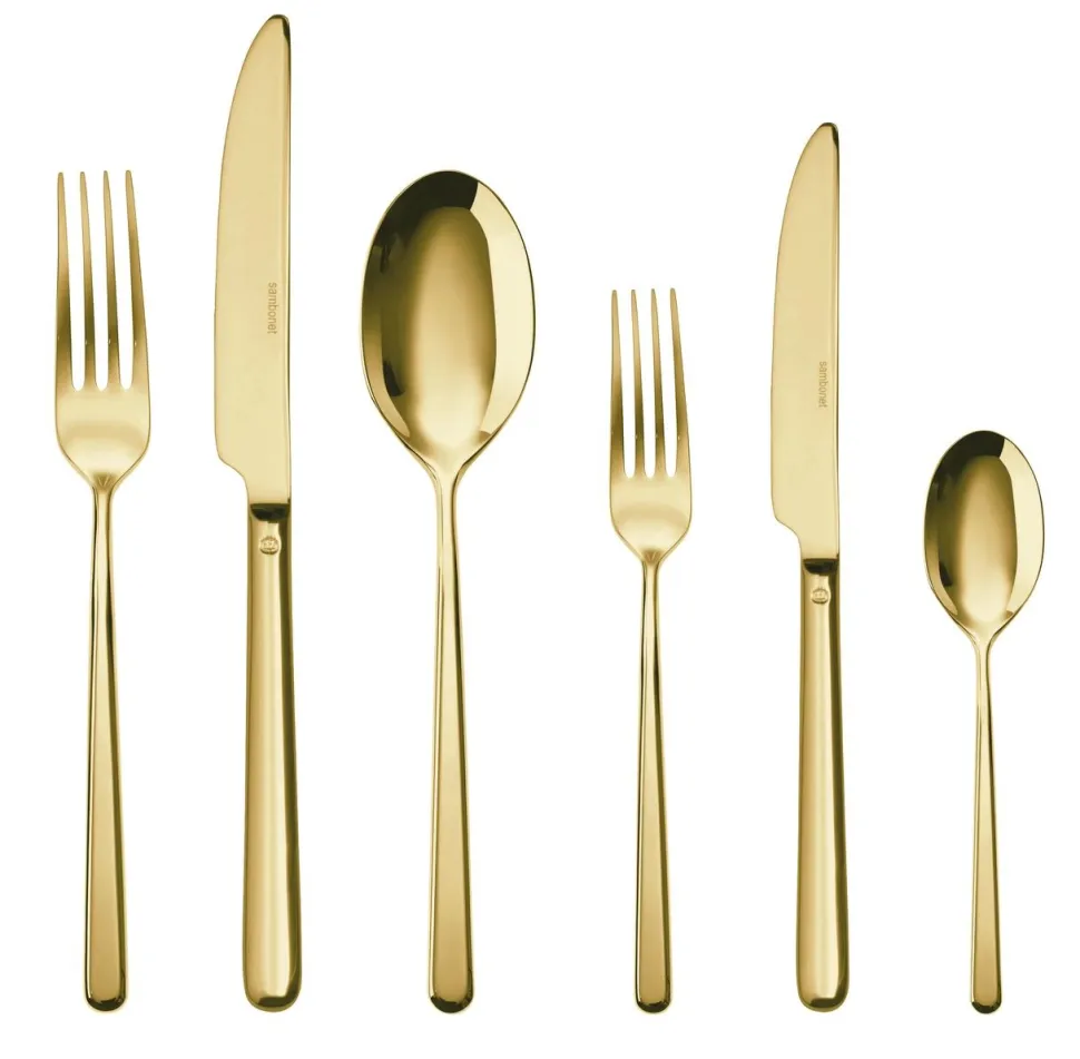 Bestekset Sambonet Linear PVD Gold (36-Delig)