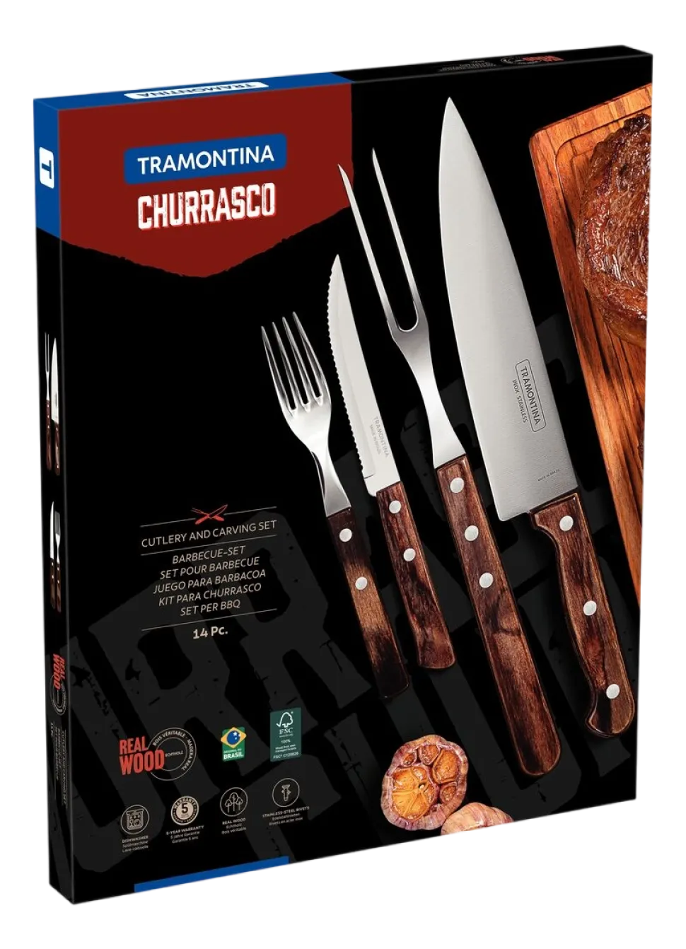 Bestekset Tramontina Churrasco Bruin (14-Delig)