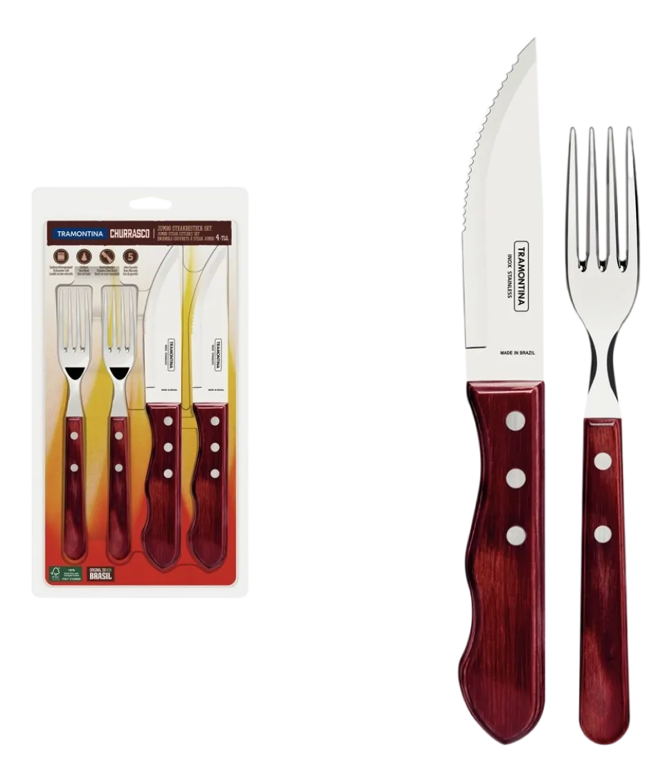 Bestekset Tramontina Jumbo Rood (4-Delig)