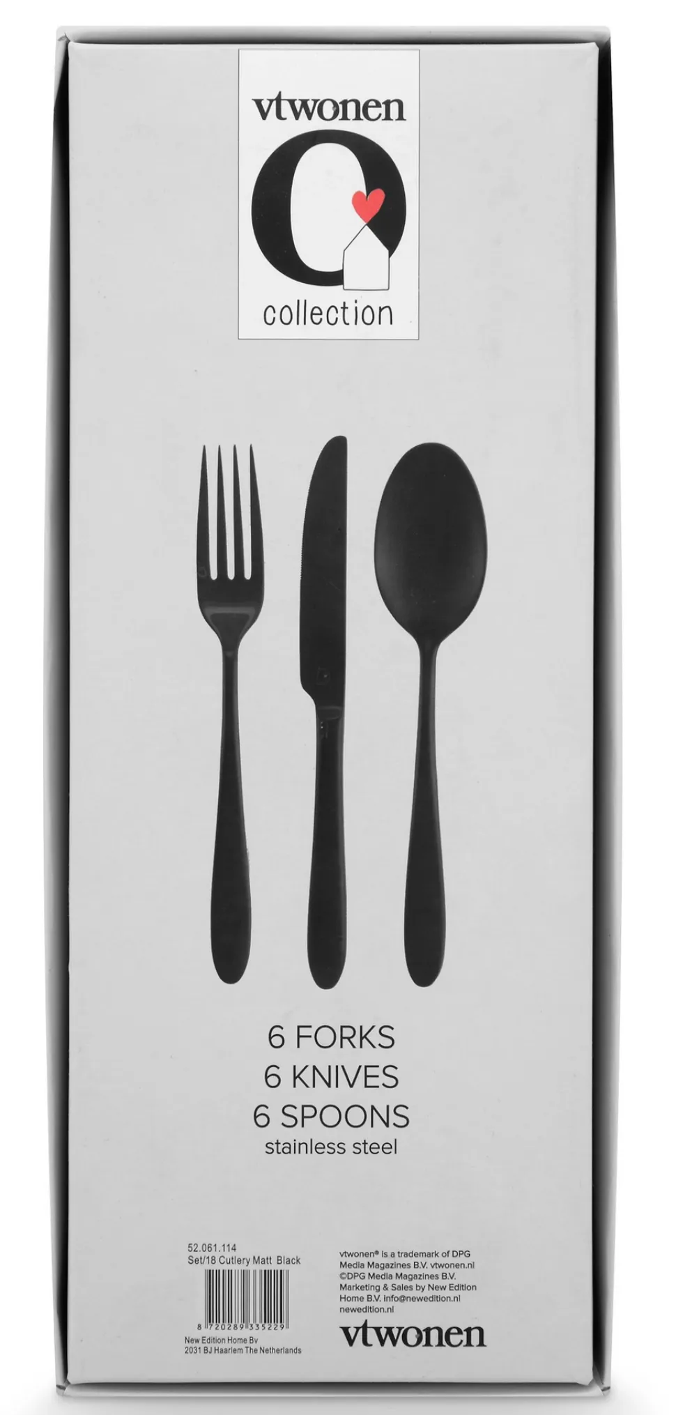 Bestekset vtwonen Matt Black (Set van 18)