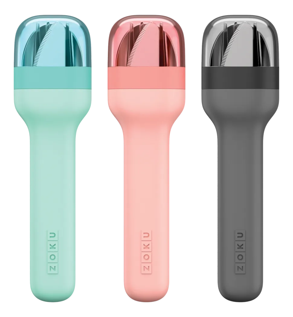 Bestekset ZOKU in Houder Teal (3-delig)