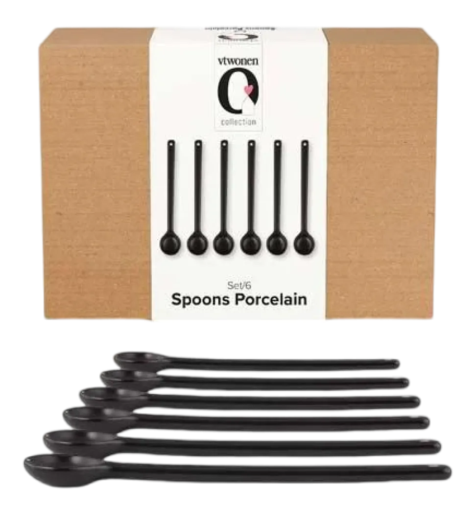 Bestek vtwonen Spoons Porcelain Matt Black Large (Set van 6)