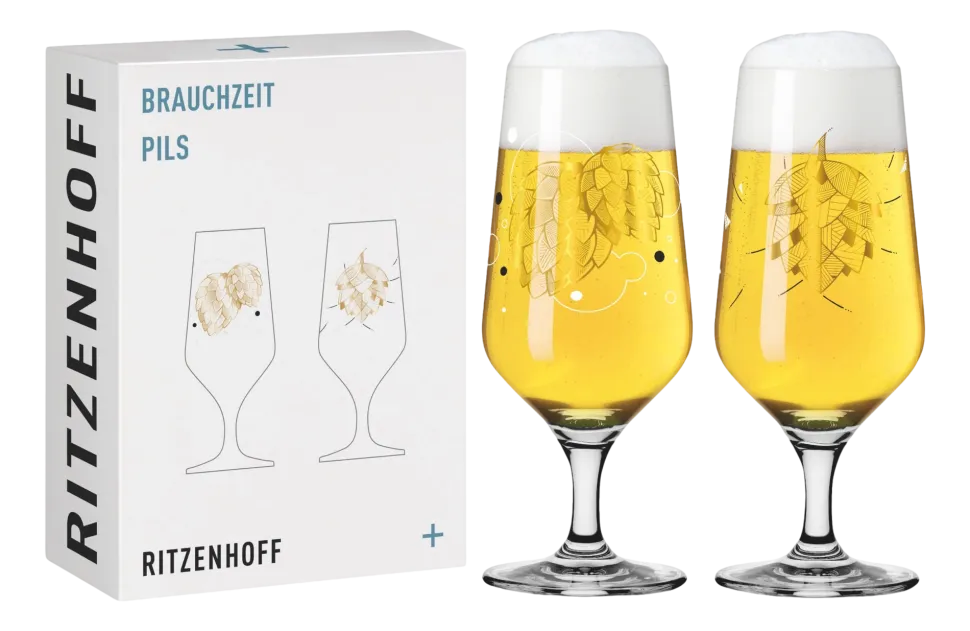 Bierglas Ritzenhoff Brauchzeit #1 #2 374 ml (Set van 2)