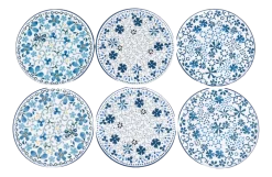 Bunzlau Castle Blik met Onderzetters Indigo Lace Blauw (7-Delig) Sale