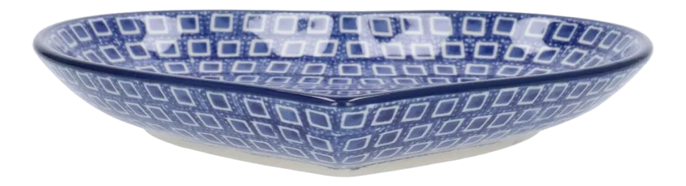 Bunzlau Castle Bord Blue Diamond Heart Medium 18,2 cm Clearance