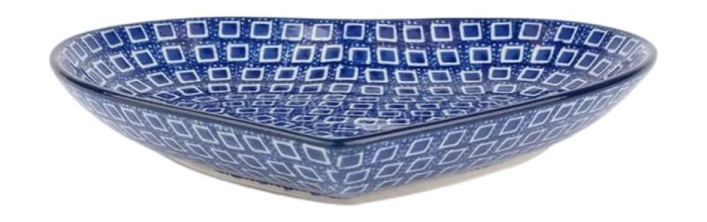 Bunzlau Castle Bord Blue Diamond Heart Medium 18,2 cm Clearance