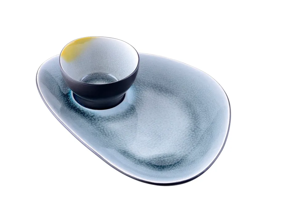 Gastro Bord Medium Spiegel Grey Blue Ovaal 22 x 16 cm (4-delig) Discount