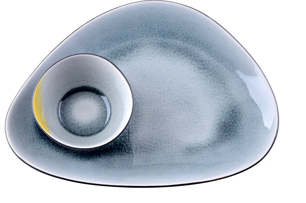Gastro Bord Medium Spiegel Grey Blue Ovaal 22 x 16 cm (4-delig) Discount