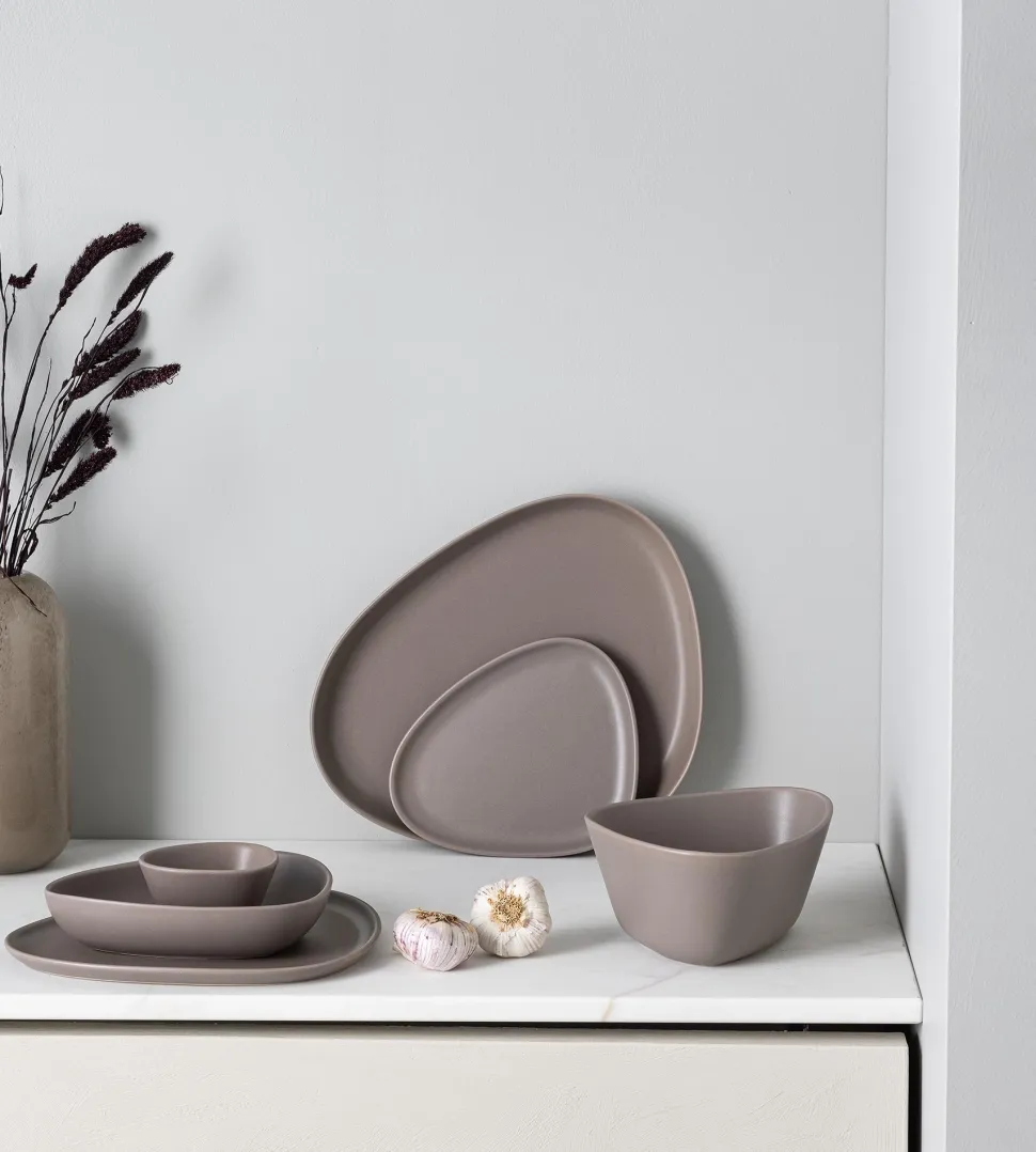 Bord Lind DNA Stoneware Deep Plate Warm Grey