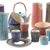 Bord POLSPOTTEN Marine Striped Multi (Set van 4)