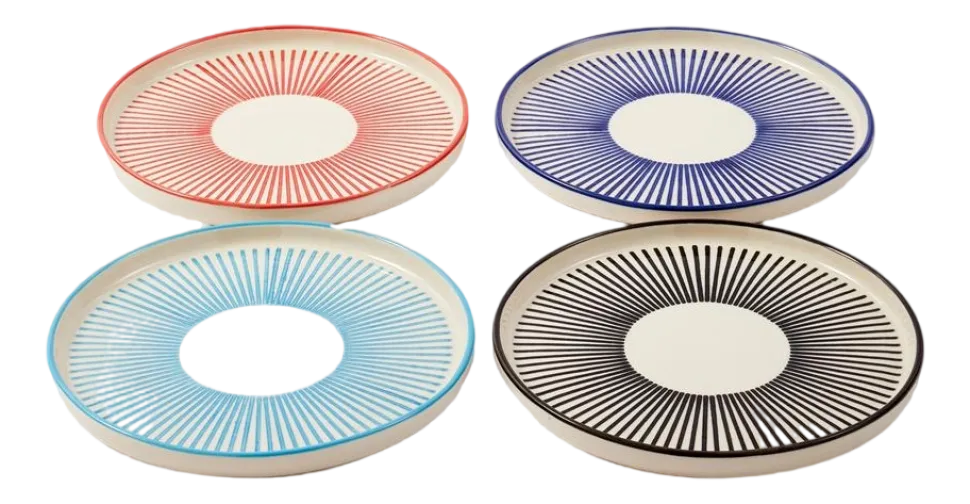 Bord POLSPOTTEN Marine Striped Multi (Set van 4)