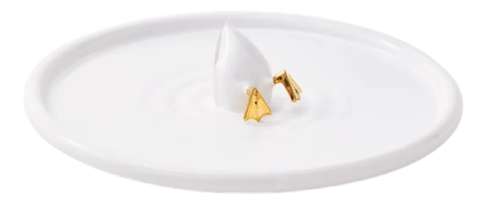 Bord POLSPOTTEN Plate Diving Duck Gold Ø40