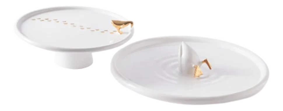 Bord POLSPOTTEN Plate Diving Duck Gold Ø40