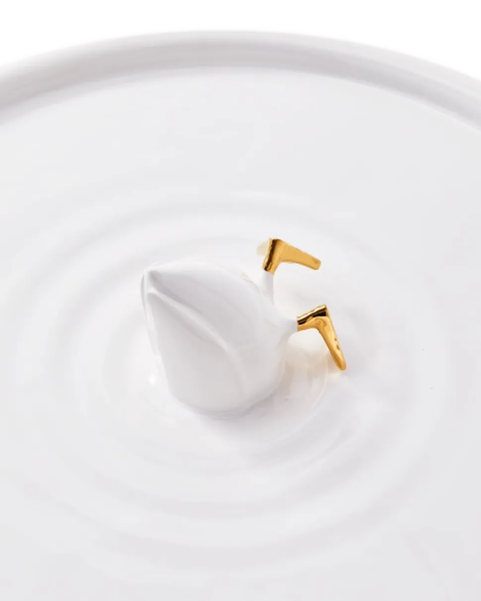 Bord POLSPOTTEN Plate Diving Duck Gold Ø40