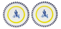 Bord Polspotten x Rijksmuseum Bird Patterned Yellow 27 cm (Set van 2)