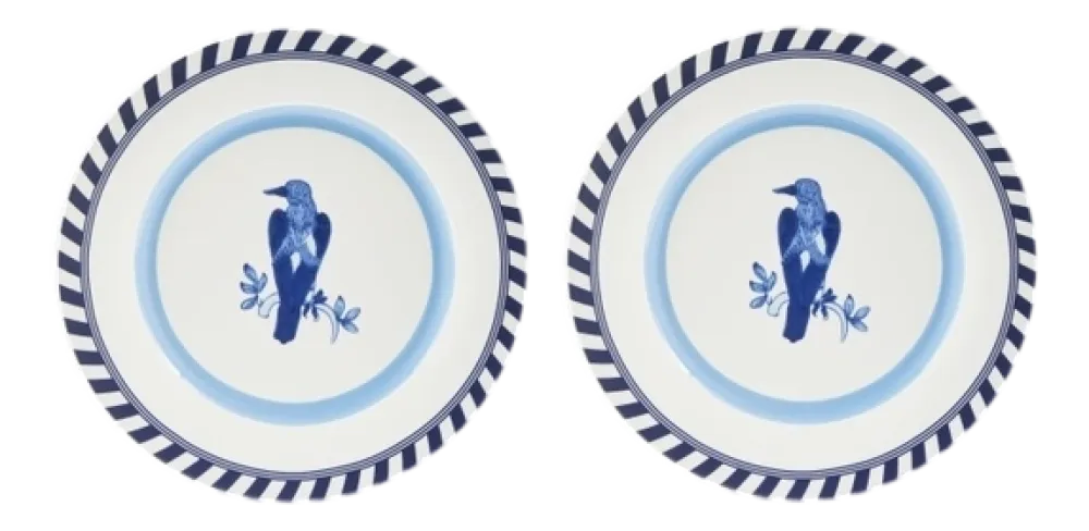 POLSPOTTEN Bord x Rijksmuseum Bird Patterned Blue 27 cm (Set van 2) Best