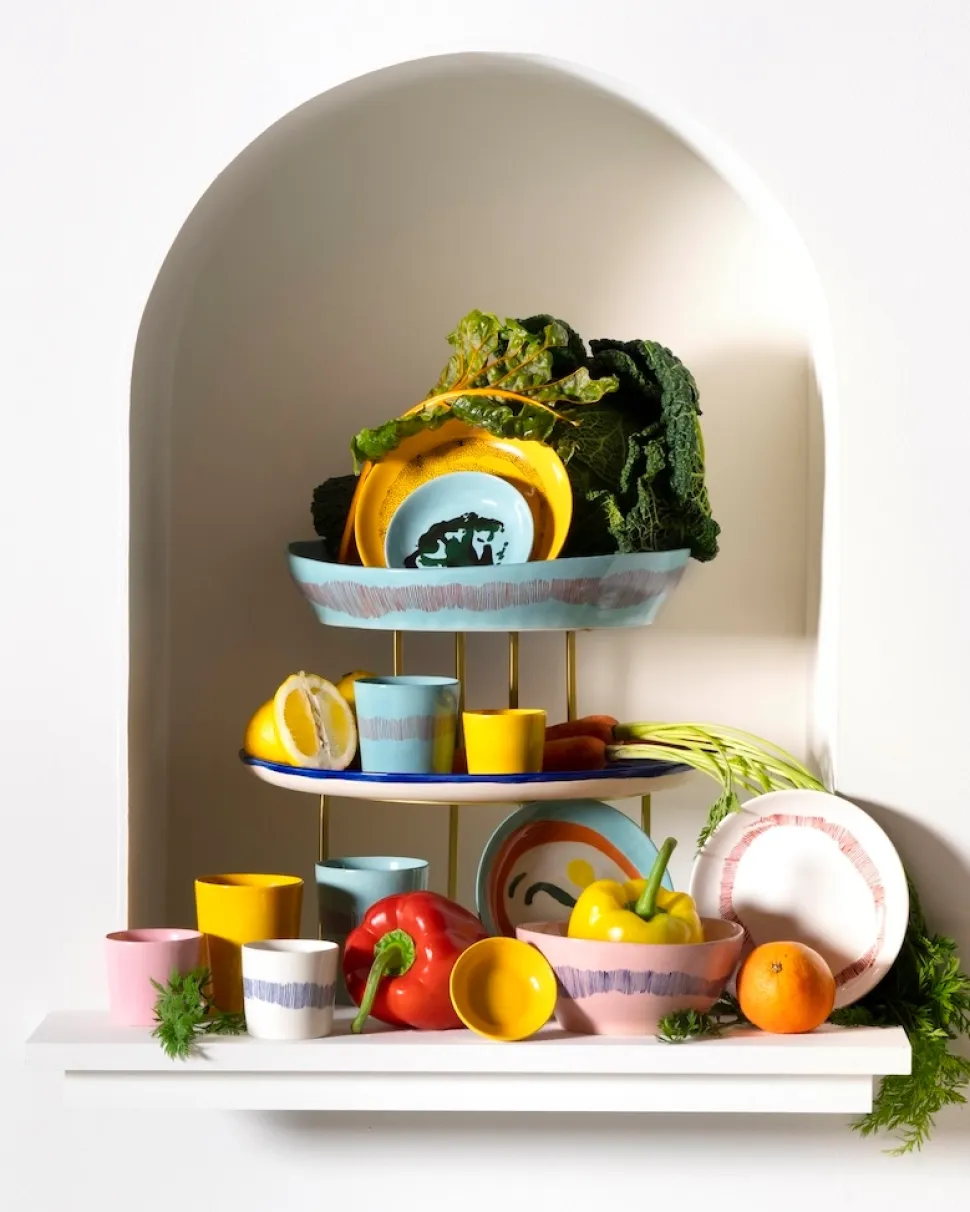 Bord Serax Feast Tableware By Ottolenghi White Stripes Blue S 19 cm