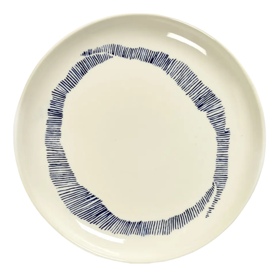 Bord Serax Feast Tableware By Ottolenghi White Stripes Blue S 19 cm