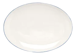 VT Wonen Bord vtwonen Plate White-Blue Line Oval 30 cm Hot